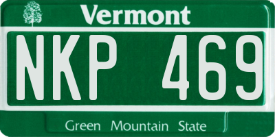 VT license plate NKP469