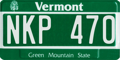 VT license plate NKP470