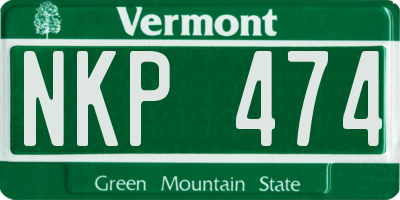VT license plate NKP474