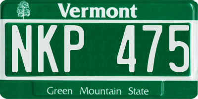 VT license plate NKP475