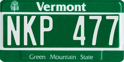 VT license plate NKP477