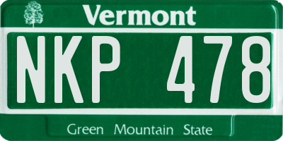 VT license plate NKP478