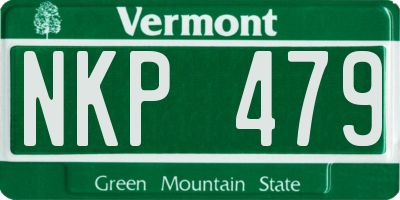 VT license plate NKP479