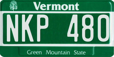 VT license plate NKP480