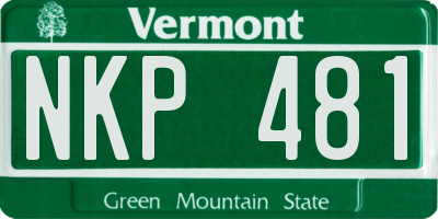 VT license plate NKP481