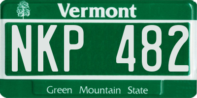 VT license plate NKP482