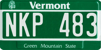 VT license plate NKP483