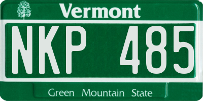 VT license plate NKP485