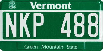 VT license plate NKP488