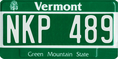 VT license plate NKP489