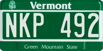 VT license plate NKP492