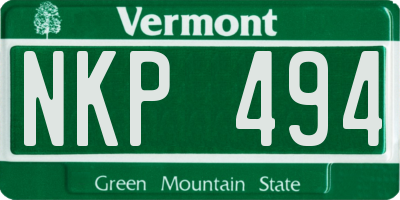 VT license plate NKP494