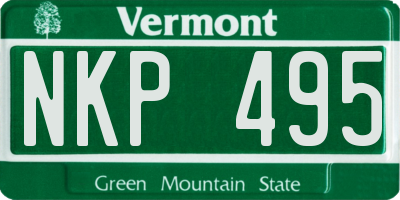 VT license plate NKP495