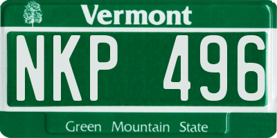 VT license plate NKP496