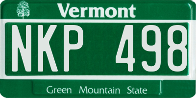 VT license plate NKP498