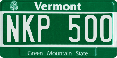 VT license plate NKP500