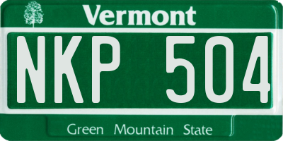 VT license plate NKP504