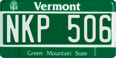VT license plate NKP506