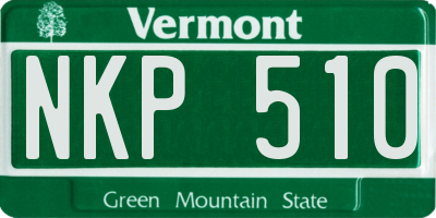 VT license plate NKP510