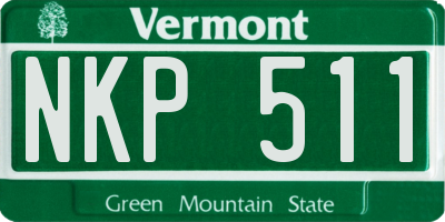 VT license plate NKP511