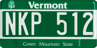 VT license plate NKP512