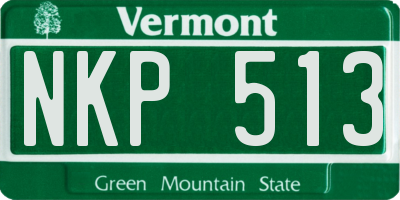 VT license plate NKP513