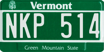 VT license plate NKP514