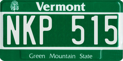 VT license plate NKP515