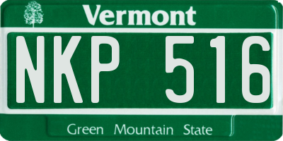 VT license plate NKP516