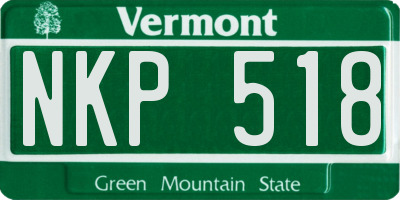 VT license plate NKP518