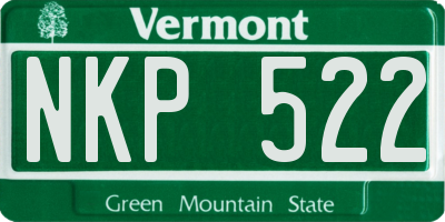 VT license plate NKP522