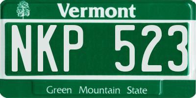 VT license plate NKP523