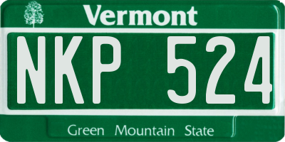 VT license plate NKP524
