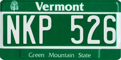 VT license plate NKP526