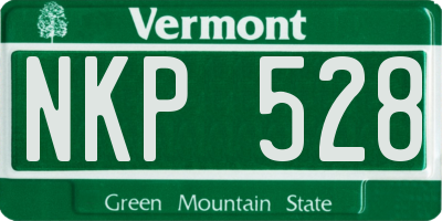 VT license plate NKP528