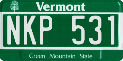 VT license plate NKP531