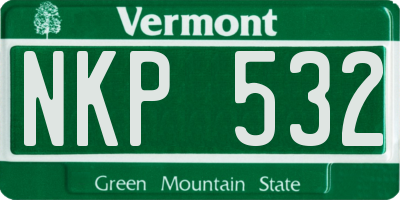 VT license plate NKP532