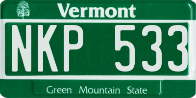 VT license plate NKP533