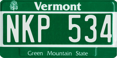 VT license plate NKP534