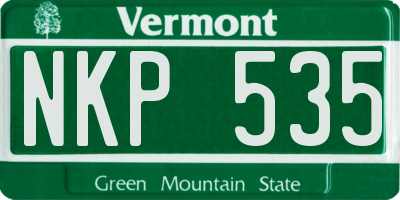 VT license plate NKP535