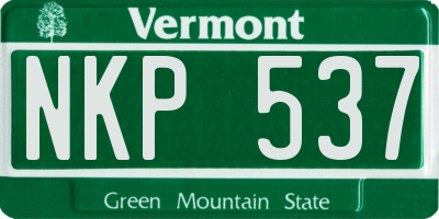 VT license plate NKP537