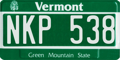 VT license plate NKP538