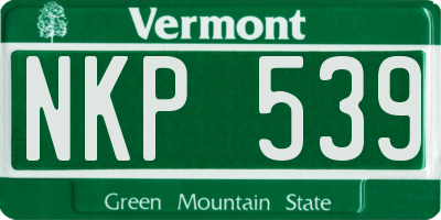 VT license plate NKP539