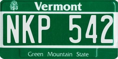 VT license plate NKP542