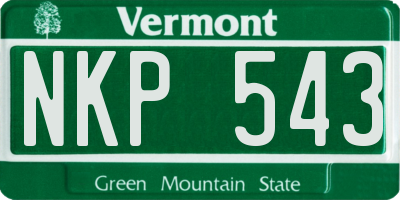 VT license plate NKP543