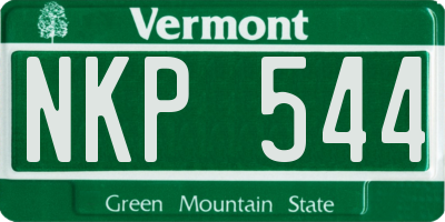 VT license plate NKP544