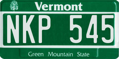 VT license plate NKP545