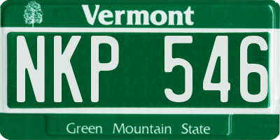 VT license plate NKP546