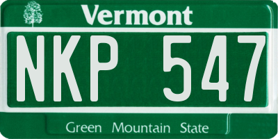 VT license plate NKP547
