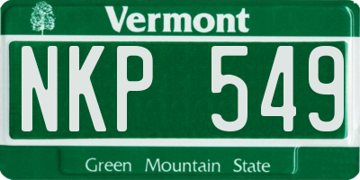 VT license plate NKP549